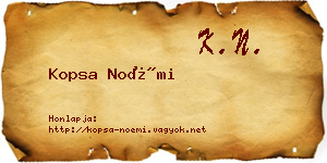 Kopsa Noémi névjegykártya